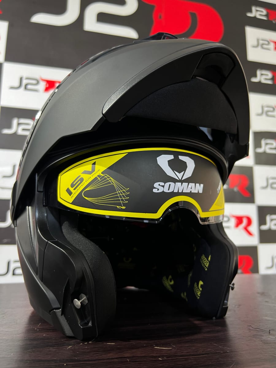 CASCO ABATIBLE SOMAN NEGRO MATE - SM9554