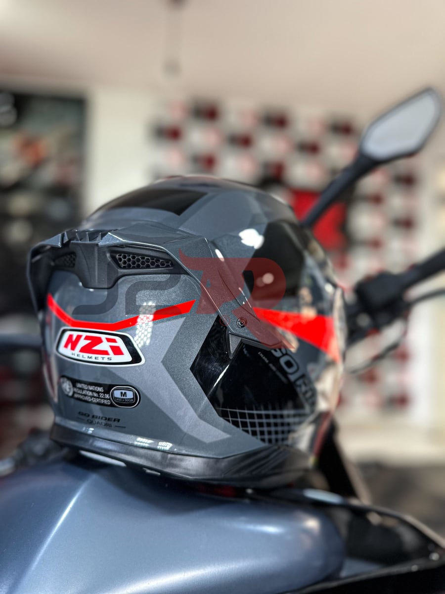 CASCO INTEGRAL NZI GO RIDER STREAM QUADRI ANTRANCITE / RED / BLACK5