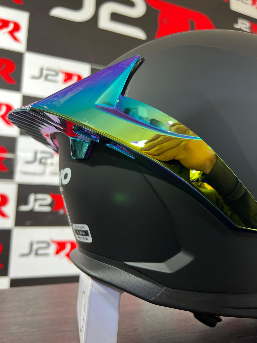 CASCO INTEGRAL REVO THUNDER NEGRO MATE SAFIRO DORADO4