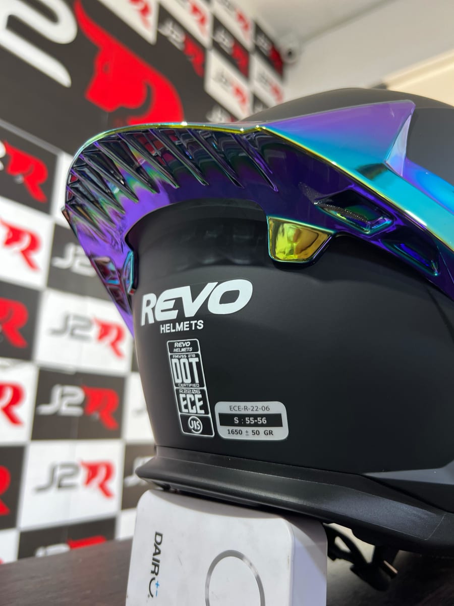 CASCO INTEGRAL REVO THUNDER NEGRO MATE SAFIRO DORADO3