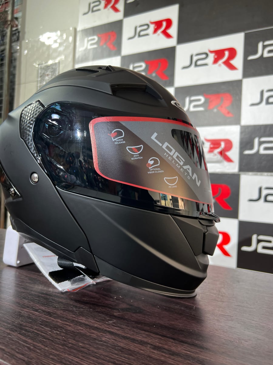 CASCO ABATIBLE LOGAN K3 NEGRO MATE2