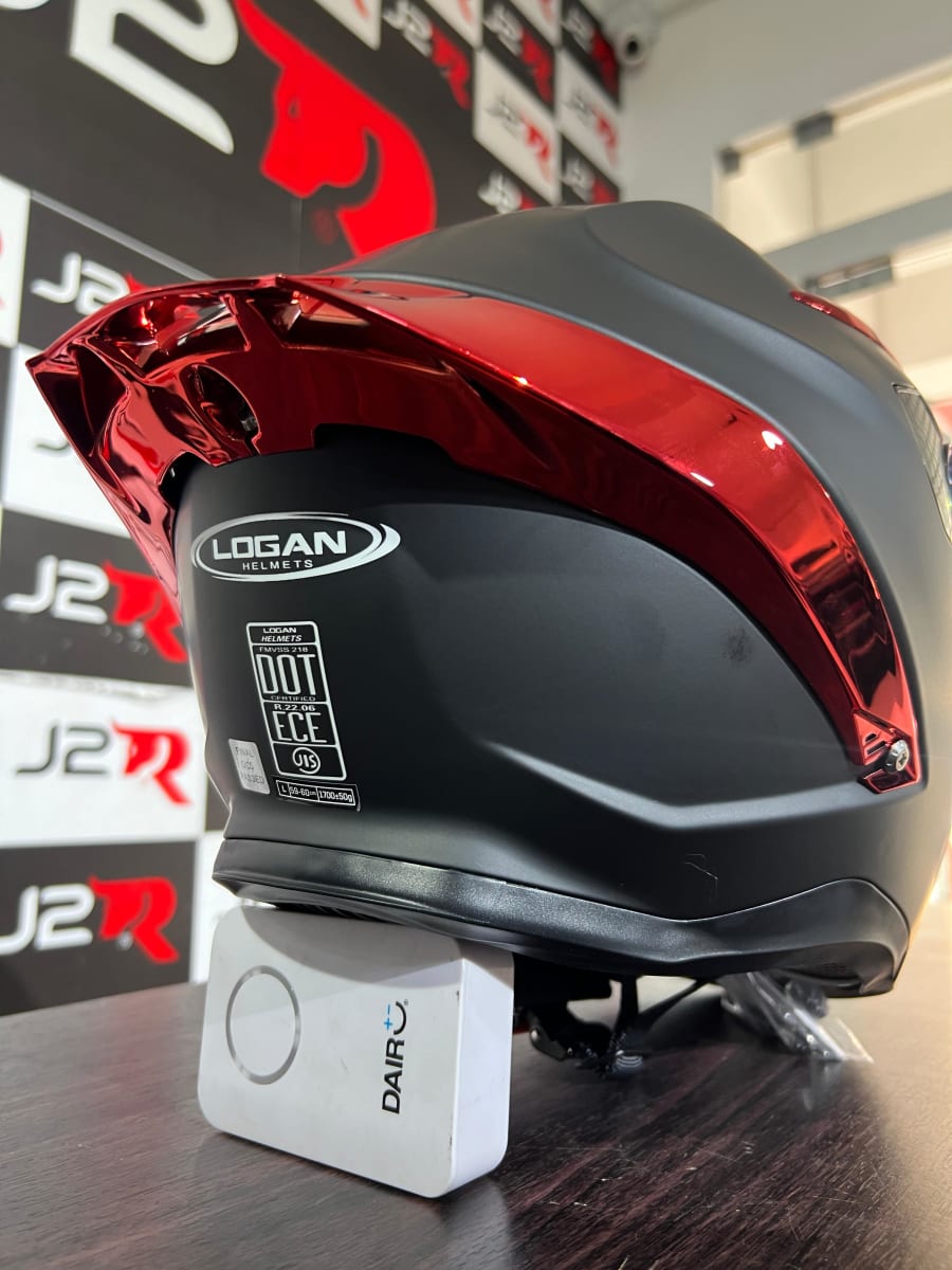 CASCO ABATIBLE LOGAN K3 NEGRO MATE SAFIRO ROJO5