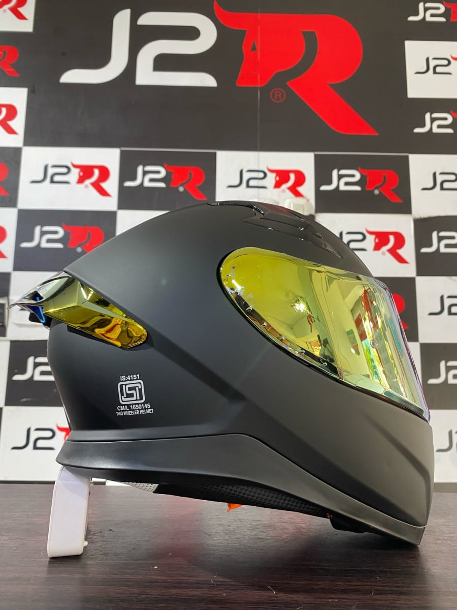 CASCO INTEGRAL AXOR APEX NEGRO MATE SAFIRO DORADO4