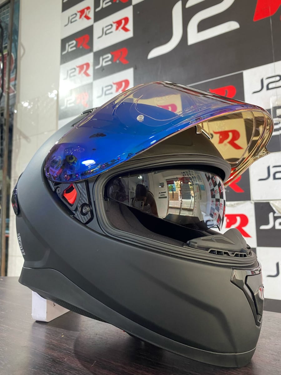 CASCO INTEGRAL AXOR APEX NEGRO MATE SAFIRO AZUL3