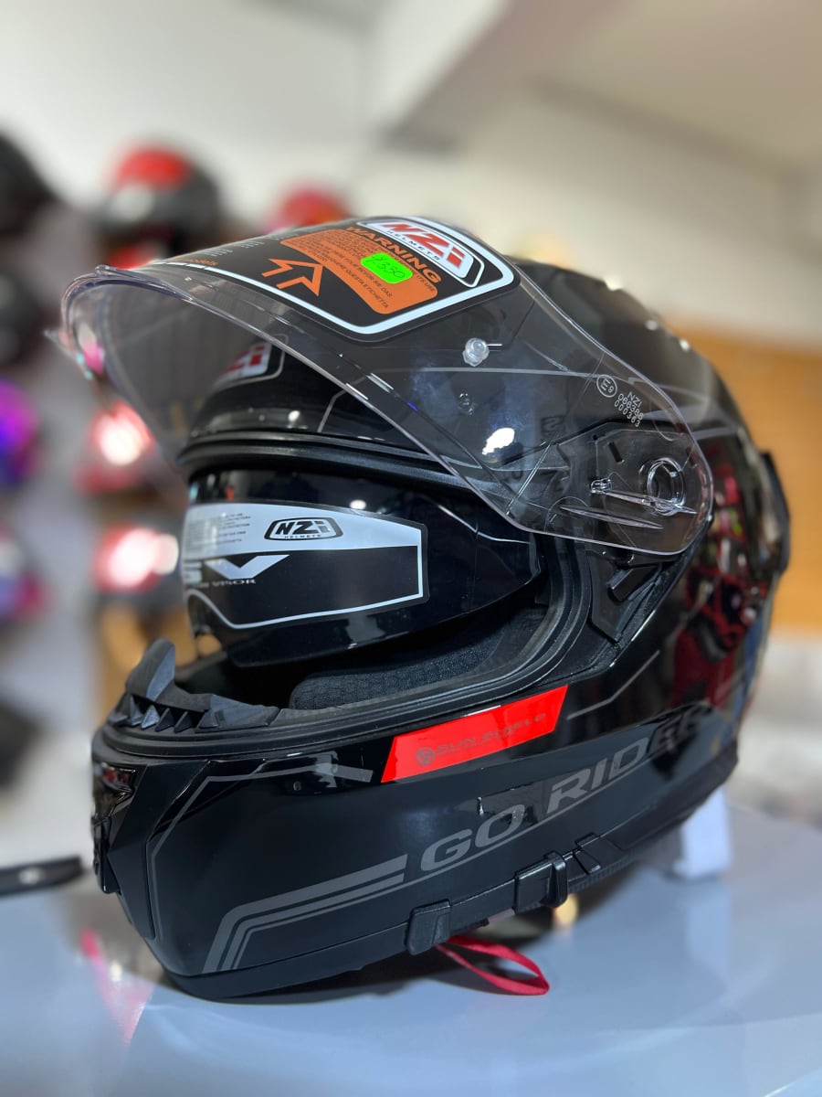 CASCO INTEGRAL NZI GO RIDER STREAM SOLID NOUVEAU BLACK RED3