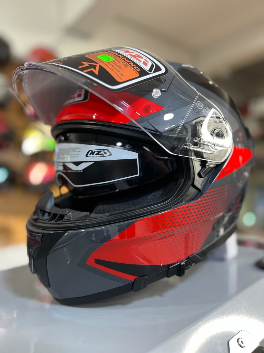 CASCO INTEGRAL NZI GO RIDER STREAM QUADRI ANTRANCITE / RED / BLACK3