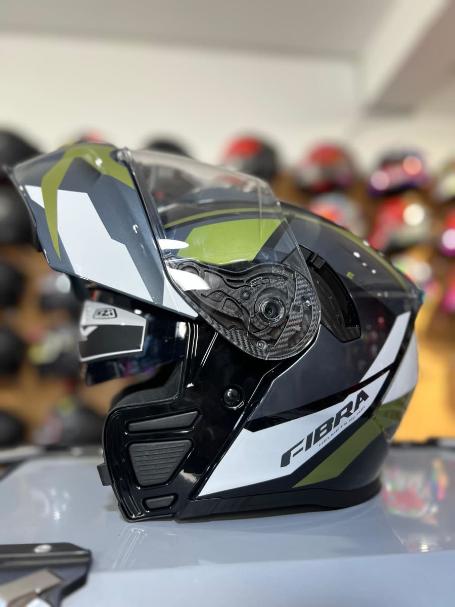 CASCO ABATIBLE FIBRA TERA DUO BRILLO CHROMA KENAU GREEN3