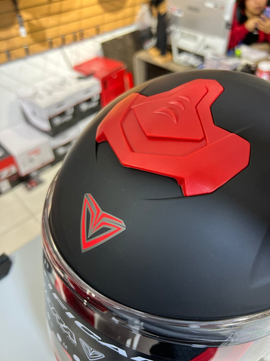 CASCO INTEGRAL FIBRA CHROMA ROJO ROJO NEGRO MATE4