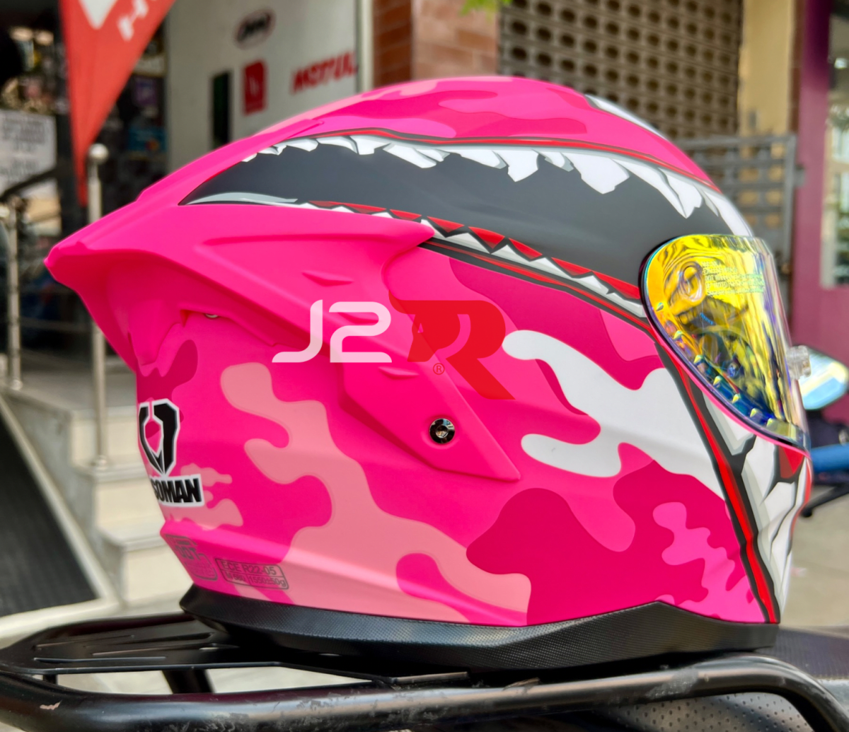 CASCO INTEGRAL SOMAN RAPTOR MILITAR ROSADO V/REVO2