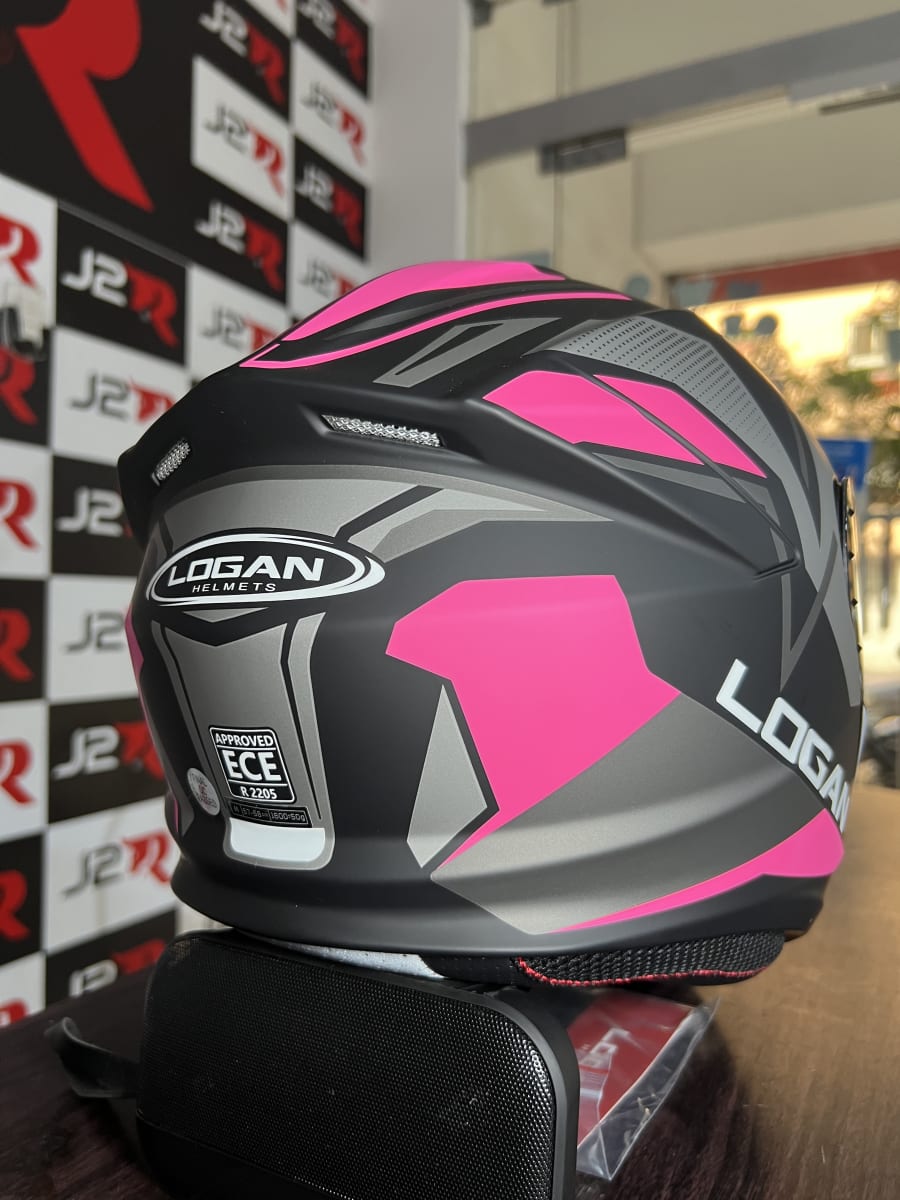 CASCO ABATIBLE LOGAN K10 ROSADO / GRIS4