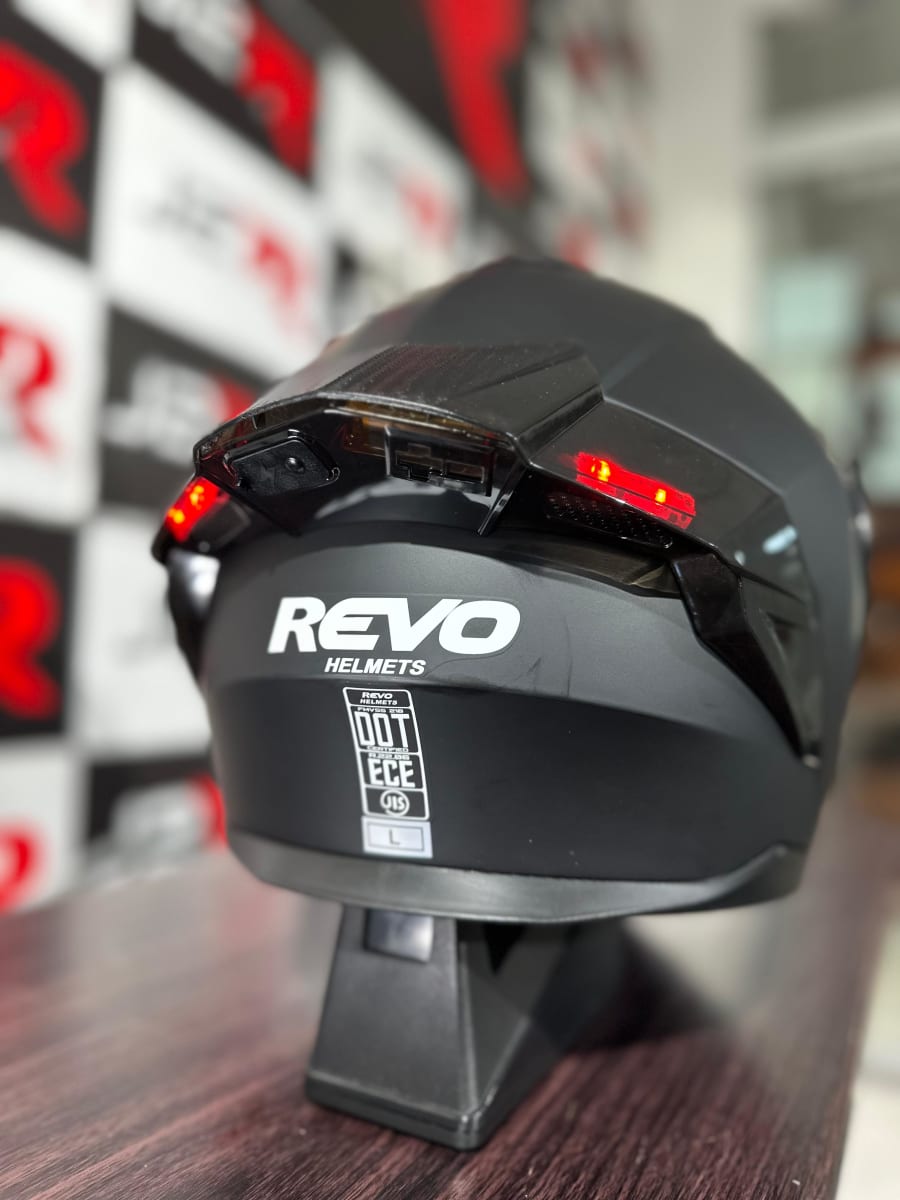 CASCO ABATIBLE REVO NEGRO MATE C/ LUZ LED VISOR NEGRO4