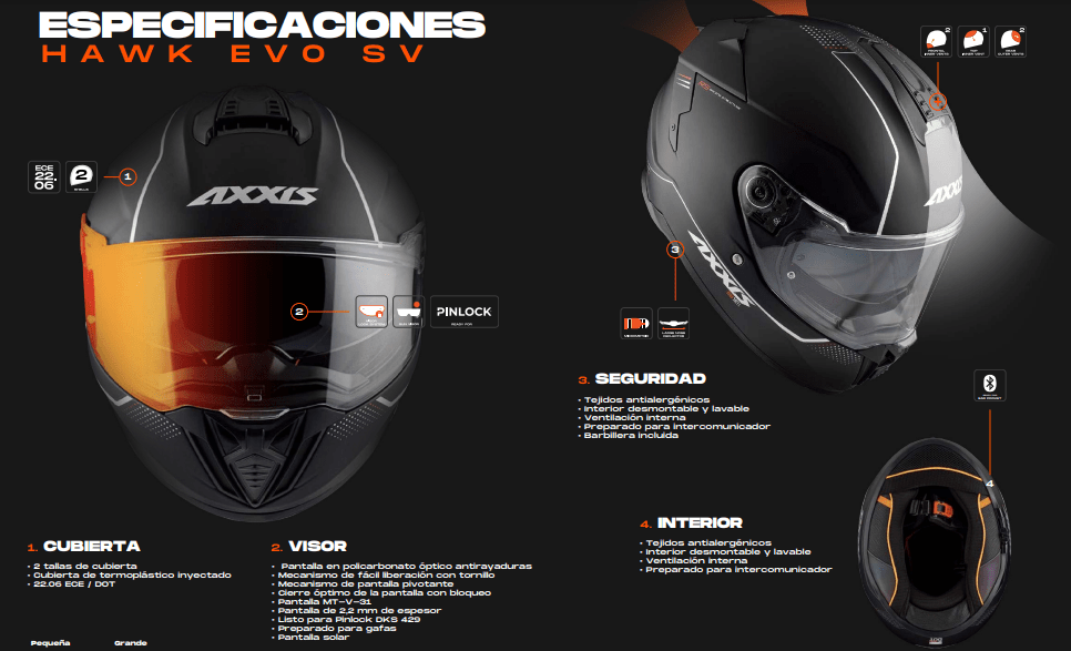 CASCO INTEGRAL AXXIS HAWK SV AZUL MATE7