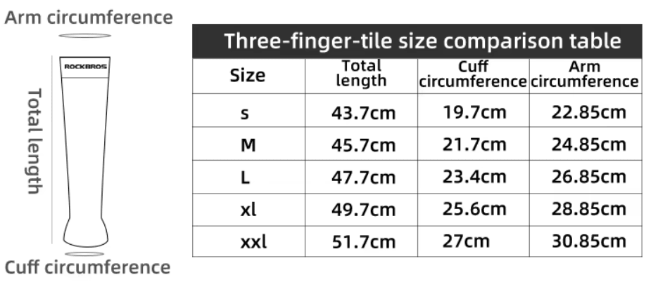 MANGAS ROCKBROS COMPLETA CON PROTECCION UV XT057-1BK5