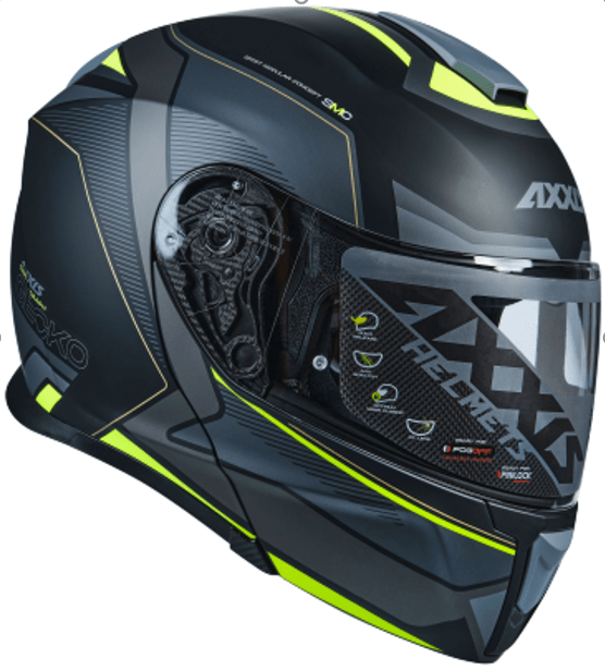 CASCO ABATIBLE AXXIS GECKO CAPITAL B3 AMARILLO FLUOR MATE1