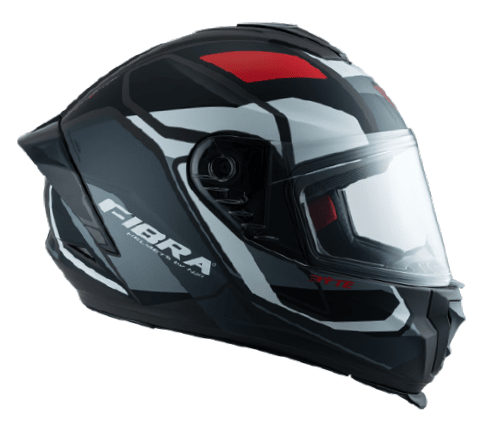 CASCO INTEGRAL FIBRA BYTE STREAM PLIEGER NEGRO Y ROJO MATE1