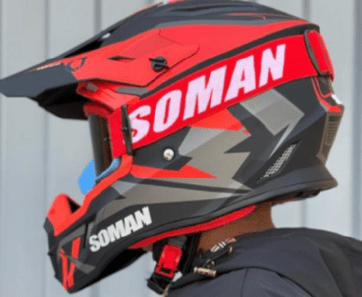 CASCO CROSS SOMAN M11 ROJO / NEGRO MATE1