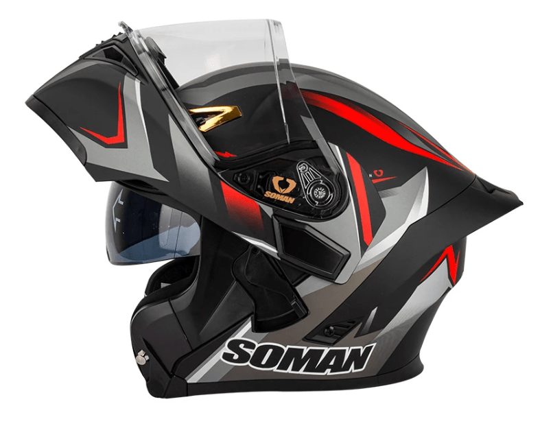 CASCO ABATIBLE SOMAN ARCOIRIS ROJO / GRIS3