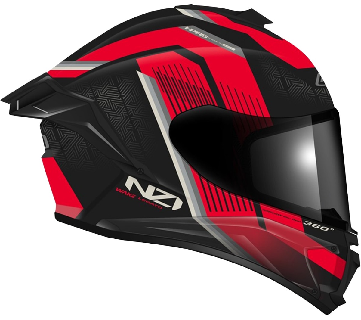 CASCO INTEGRAL NZI WAKE STREAM BOOSTER LEGATO NEGRO  / ROJO MATE3