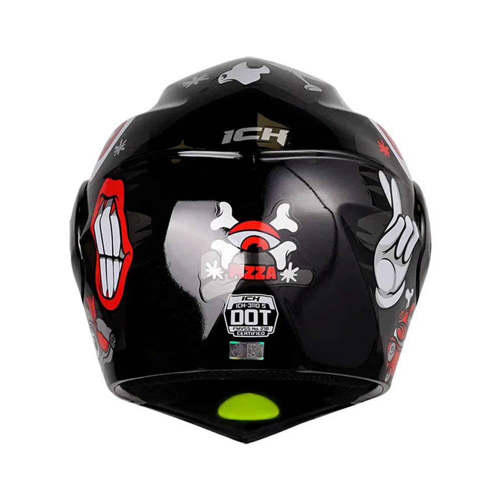 CASCO ABATIBLE ICH PIZZA ROJO KIDS J2 RACING