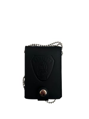 PORTA CREDENCIAL BOMBEROS CUERO NEGRO