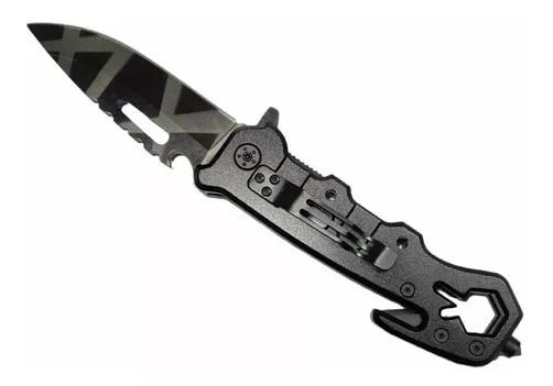 CUCHILLO HOJA PINTADA NEGRO D-381