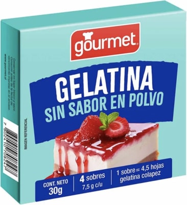 GELATINA SIN SABOR EN POLVO GOURMET 4 SOBRES1