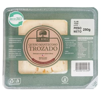 QUESO MANTECOSO EL ROBLE TROZADO 250GRS1