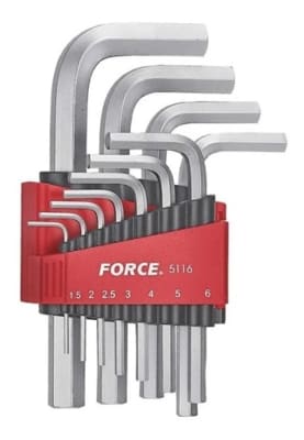 JUEGO LLAVE ALLEN CORTO MILIMETRICO 11PCS 1-12MM FORCE 5116