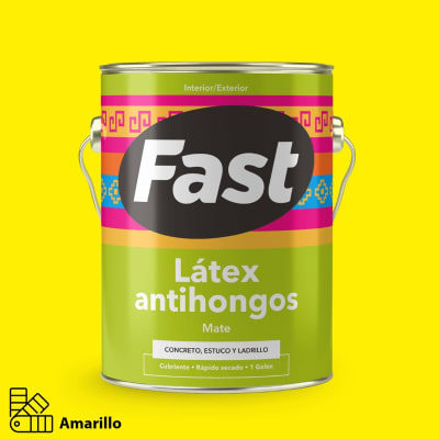 LATEX AL AGUA GALON AMARILLO FAST TRICOLOR