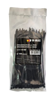 AMARRAS PLASTICAS NEGRAS 2.5X140MM (100U) W-MAX