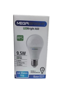 AMPOLLETA LED MEGABRIGTH 9.5W 6500K