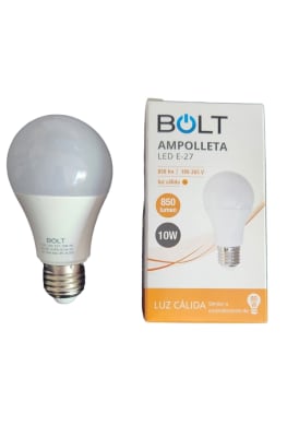 AMPOLLETA LED 10W E27 850LM BOLT LUZ CALIDA