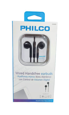 AUDIFONOS PHILCO D40BK EARBUDS MANOS LIBRES NEGRO
