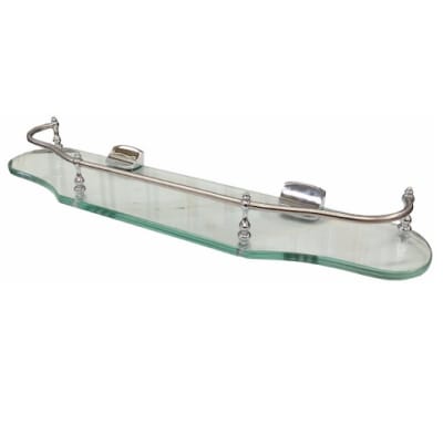 BANDEJA PARA ACCESORIOS DE BAÑO OVALADA CON BARANDA 52X12
