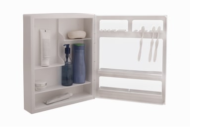 ESPEJO BOTIQUIN BAÑO PLASTICO CON PERFIL ALUMINIO 33X38X10CM BLANCO ASTRA