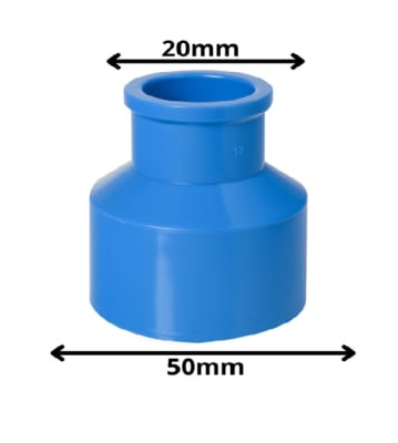 COPLA REDUCCION AZUL 50X20 PN-16 BUJE LARGO PVC HOFFENS 90806
