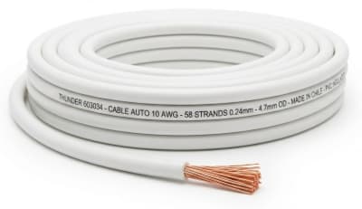 CABLE AUTO ELECTRICO10AGW BLANCO 0.24X58X4.7MM TUNDER 603034