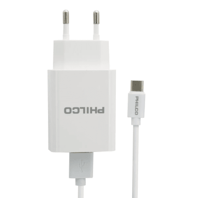 CARGADOR CELULAR QC3 USB-A /CABLE TIPO C PHILCO QC619
