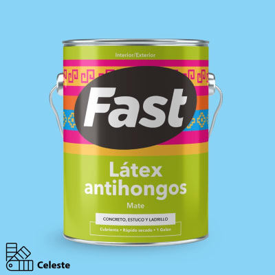 LATEX AL AGUA GALON CELESTE FAST TRICOLOR