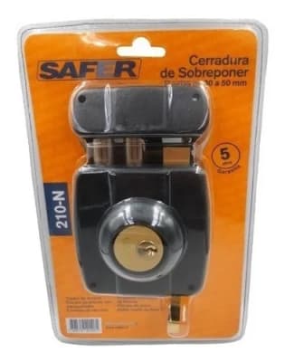 ACCESO PRINCIPAL CERRADURA SOBREPONER SAFER MOD210 NEGRA - BASH