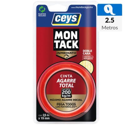 CINTA DOBLE CONTACTO MON TACK AGARRE TOTAL 2,5MTSX19MM CEYS