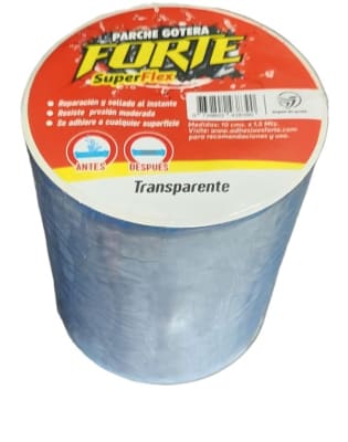 TAPAGOTERAS PARCHE GOTERA FORTE SUPERFLEX TRANSPARENTE 10CMSX1,5MTS PEGATANKE
