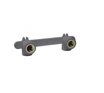 FITTING PPR GRIS CODO DOBLE 90° HI DOBLE METALICO 20X1/2
