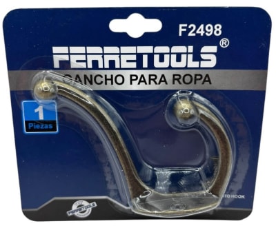 COLGADOR 1PIEZA DOBLE CAFE PARA ROPA  F2498 FERRETOOLS