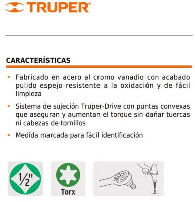 DADO TORX MACHO PUNTA T50 TRUPER