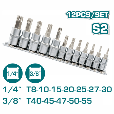 JUEGO DADOS TORX 12PCS C1/4 - 3/8 (THT1438121)