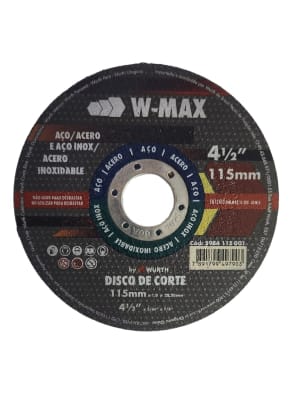 DISCO CORTE ACERO INOX 115X1.0X22.2 W-MAX