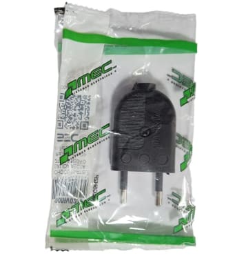 ENCHUFE MACHO MEC CONVERT 10A NEGRO 2P