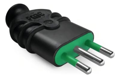 ENCHUFE MACHO  FANTON SHINA 2P +T NEGRO 10A 250V