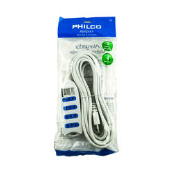 EXTENSION CORRIENTE 5MTS 4POS BLANCO PHILCO